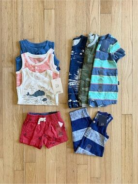NWT GAP baby 0-3 months Mixed Ocean & Stripe Outfitsin Blue, Green, Red, Cream